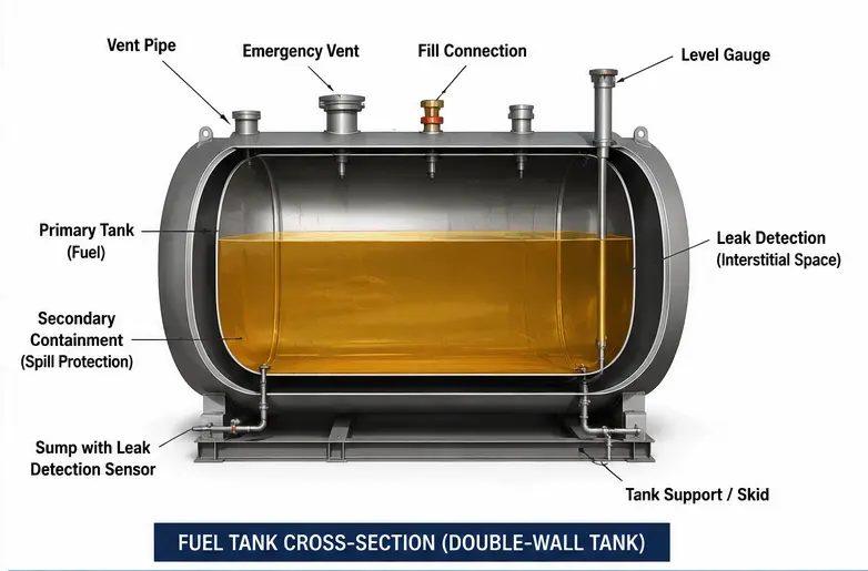 Cross Section Fuel Tanks